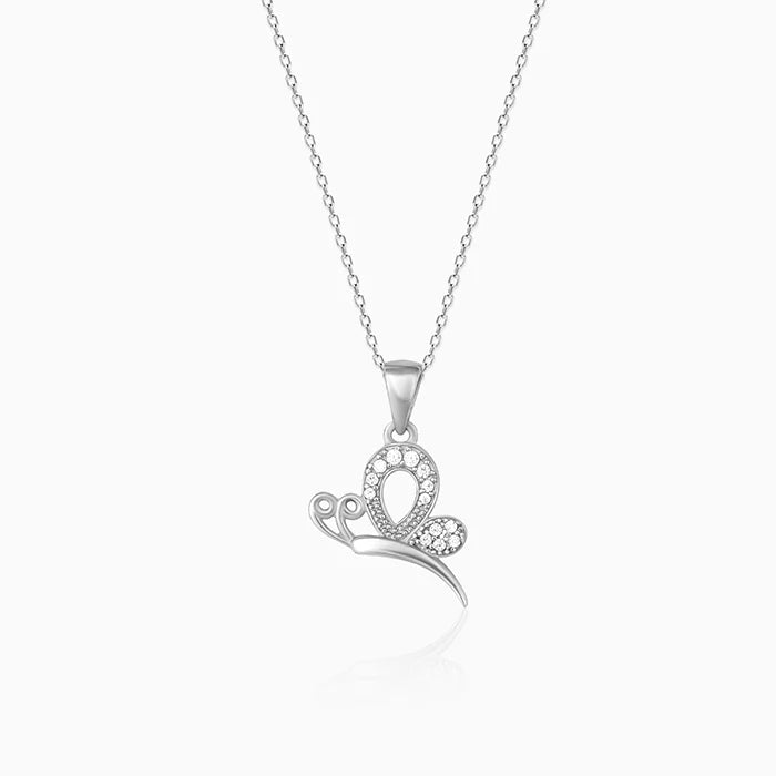 Silver Love Like A Butterfly Pendant with Link Chain – Made with Pure 925 Silver