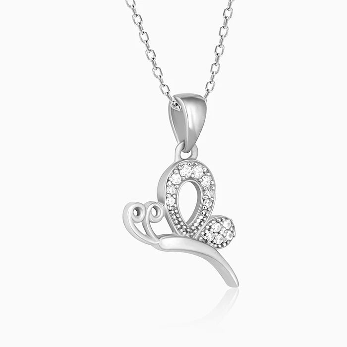 Silver Love Like A Butterfly Pendant with Link Chain – Made with Pure 925 Silver