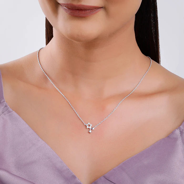 Silver Magical Stardust Necklace – A Glimmer of Dreams in Pure 925 Silver