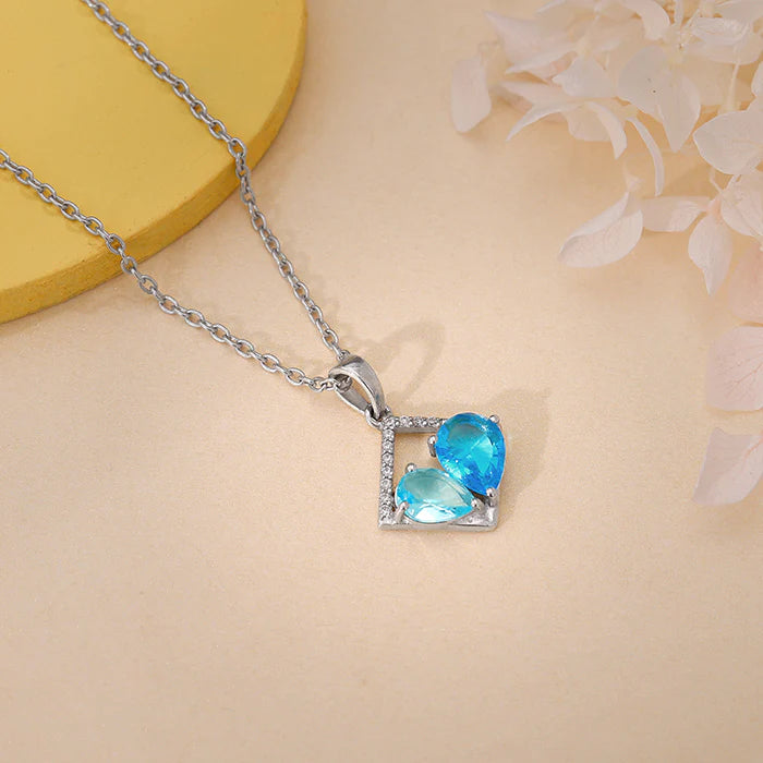 Silver Met Love Pendant With Link Chain – When Hearts Aligned in Pure 925 Silver