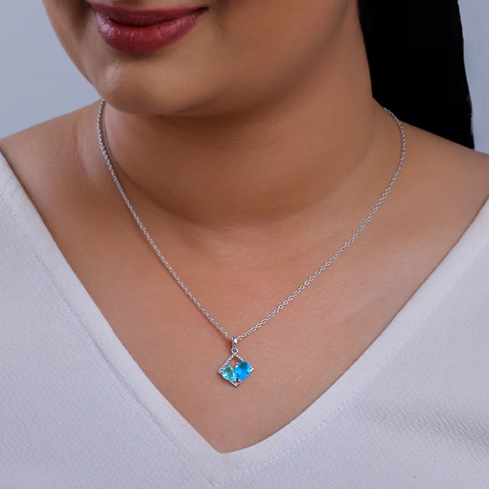 Silver Met Love Pendant With Link Chain – When Hearts Aligned in Pure 925 Silver