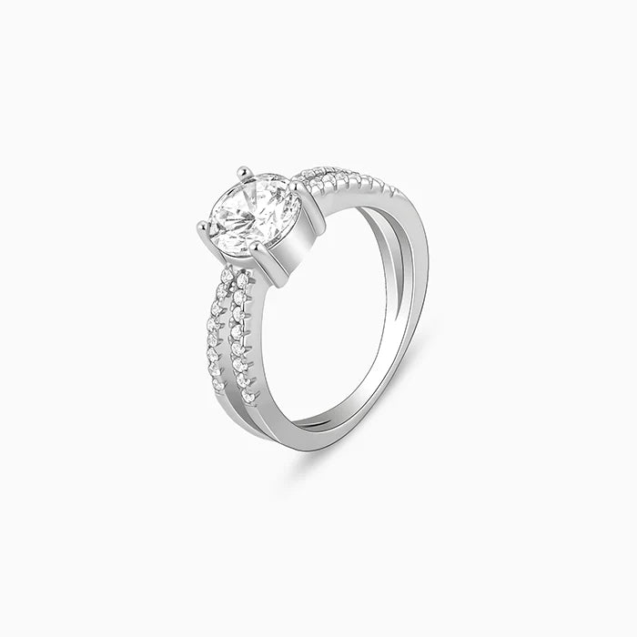 Silver Midnight Glitter Ring – A Touch of Starlight, Captured in Silver