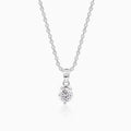 Silver Mini Solitaire Pendant with Link Chain – Made with Pure 925 Silver