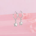 Silver Mini Star Hoop Earrings – A Celestial Touch of Elegance