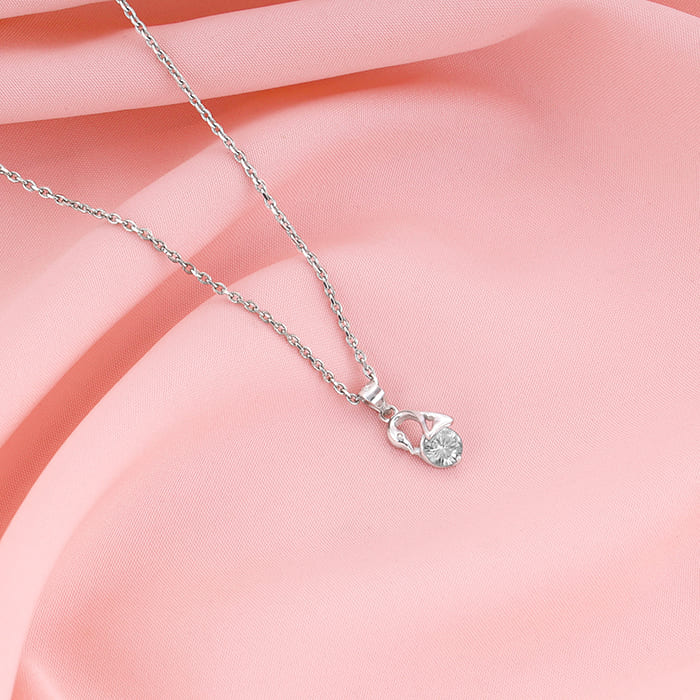 Silver Mini Swan Pendant with Link Chain – Made with Pure 925 Silver