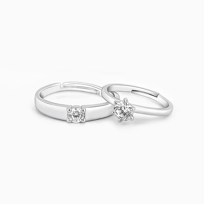 Silver Minimal Couple Rings – A Simple Promise, Eternally Pure
