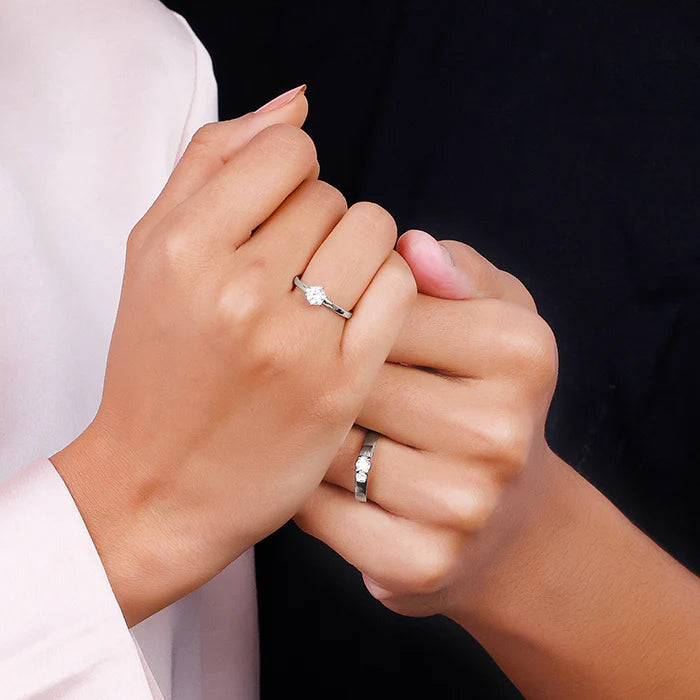 Silver Minimal Couple Rings – A Simple Promise, Eternally Pure
