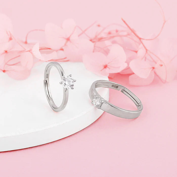 Silver Minimal Couple Rings – A Simple Promise, Eternally Pure