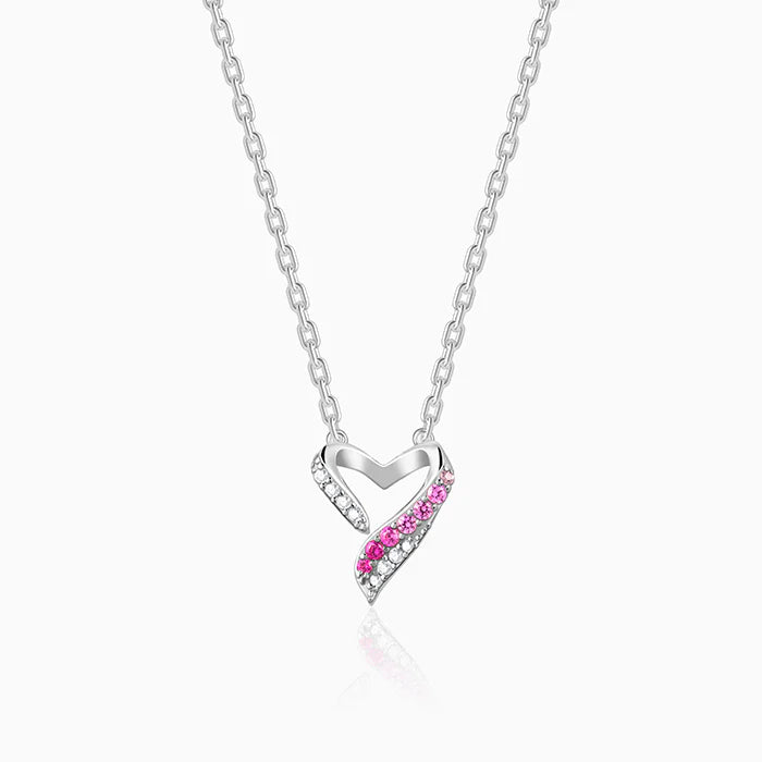 Silver Ombre Heart Necklace – Where Love Meets Grace in Pure 925 Silver