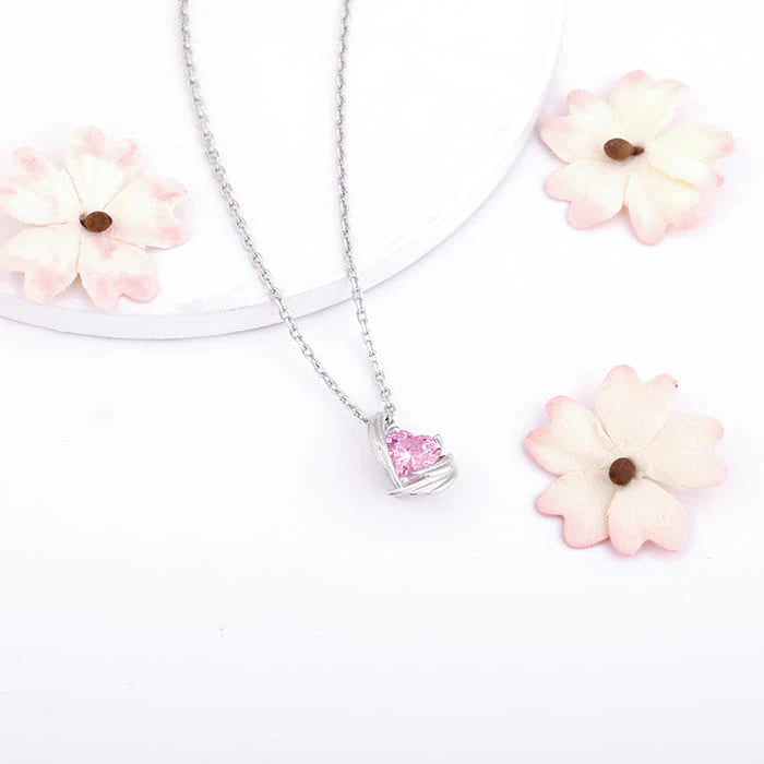 Silver Pink Angel Wings of Protection Necklace – Grace in Every Guardian Touch