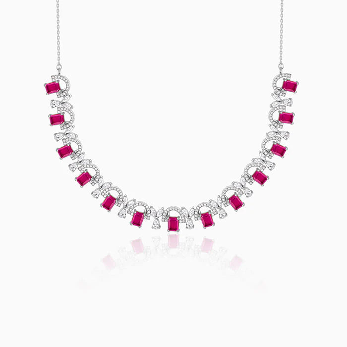 Silver Pink Blush Necklace – A Touch of Grace, A Splash of Tradition