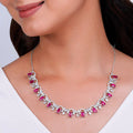 Silver Pink Blush Necklace – A Touch of Grace, A Splash of Tradition