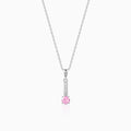 Silver Pink Glam Pendant With Link Chain – A Sparkle of Elegance in Pure 925 Silver