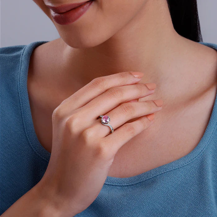 Silver Pink Shine Ring – Grace in Silver, Glow in Pink