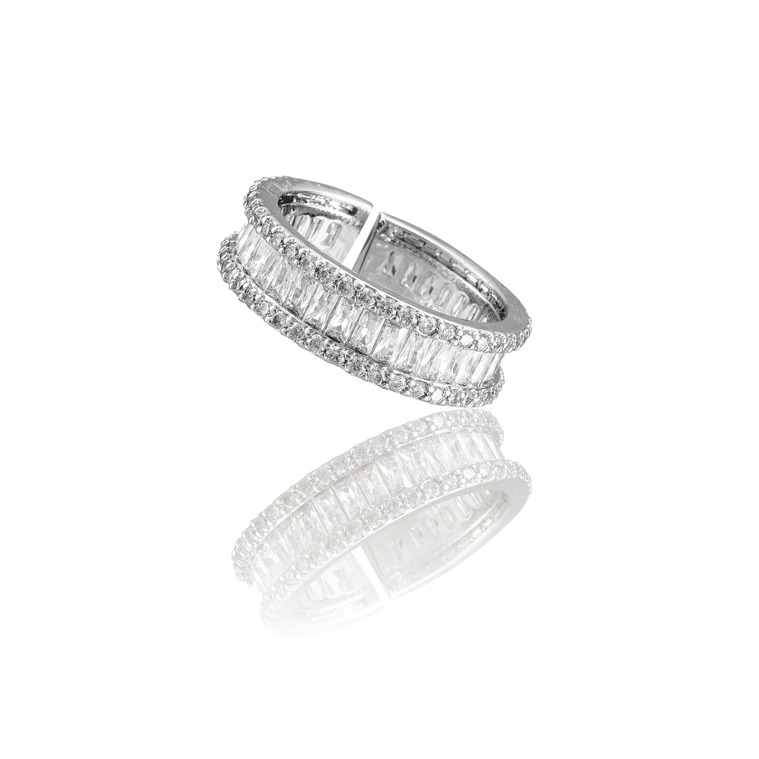 Silver Polished Imported Partywear Freesize Ring – A Gleaming Touch of Sophistication for Any Celebration