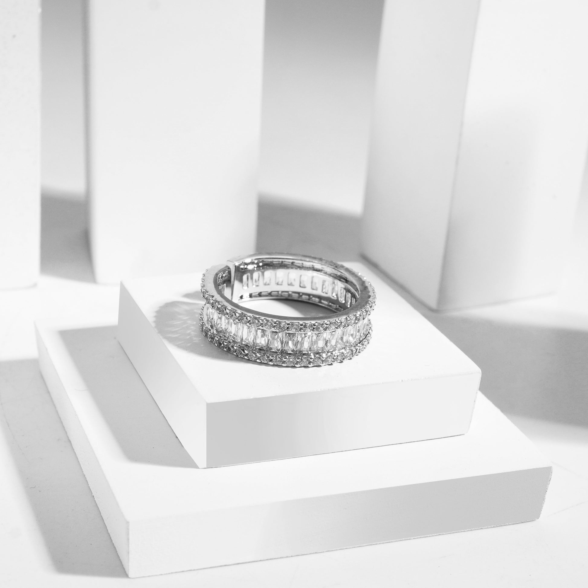 Silver Polished Imported Partywear Freesize Ring – A Gleaming Touch of Sophistication for Any Celebration