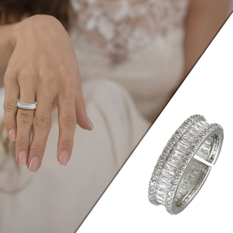 Silver Polished Imported Partywear Freesize Ring – A Gleaming Touch of Sophistication for Any Celebration