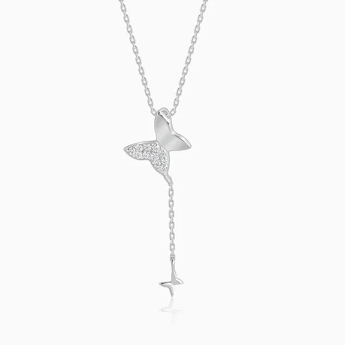 Silver Pretty Butterfly Pendant with Link Chain – Made with Pure 925 Silver