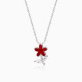 Silver Red Flower Kids Pendant – A Bloom of Joy in Pure 925 Silver