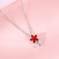 Silver Red Flower Kids Pendant – A Bloom of Joy in Pure 925 Silver
