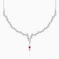 Silver Ruby Detail Necklace – Made with Pure 925 Silver