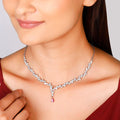 Silver Ruby Detail Necklace – Made with Pure 925 Silver