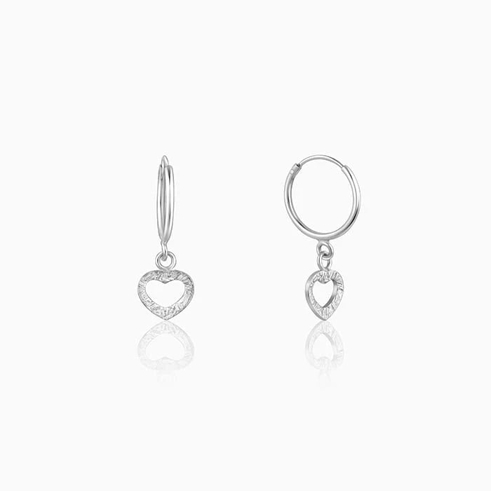 Silver Small Heart Drop Earrings – A Symbol of Love in Pure 925 Silver