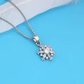 Silver Snowflake Pendant with Box Chain – Made with Pure 925 Silver