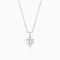 Silver Solitaire Heart Pendant with Link Chain – Pure 925 Silver