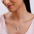 Silver Stellar Bar Pendant With Link Chain – Sleek Brilliance in Pure 925 Silver