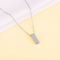 Silver Stellar Bar Pendant With Link Chain – Sleek Brilliance in Pure 925 Silver