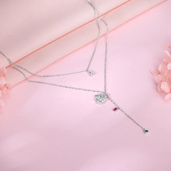 Silver Te Amo Layered Necklace – A Whisper of Love in Pure 925 Silver