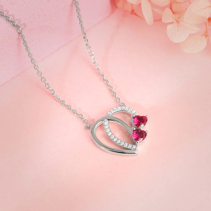Silver Twin Hearts Necklace – Two Hearts, One Bond in Pure 925 Silver