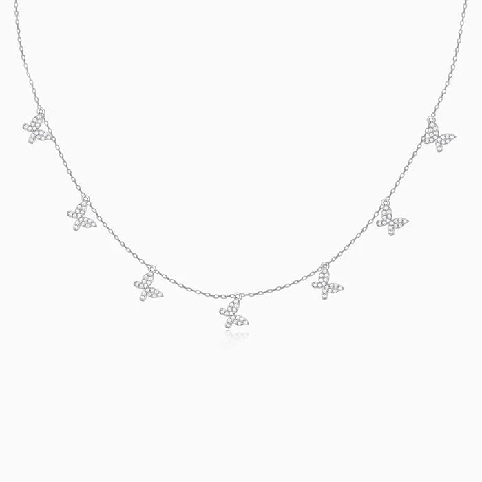 Silver Whimsical Charms Butterfly Necklace – Made with Pure 925 Silver