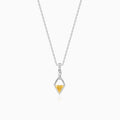 Silver Yellow Prism Pendant – Radiance Woven in Silver