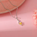 Silver Yellow Prism Pendant – Radiance Woven in Silver
