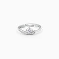Silver Zircon Embrace Ring – Wrapped in Sparkle, Held by Love