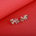Silver Zircon Floral Knot Earrings – Eternal Grace in Pure 925 Silver