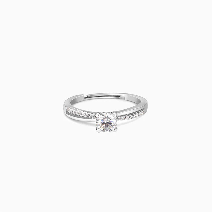 Silver Zircon Layered Ring – Layers of Sparkle, Crafted in Silver