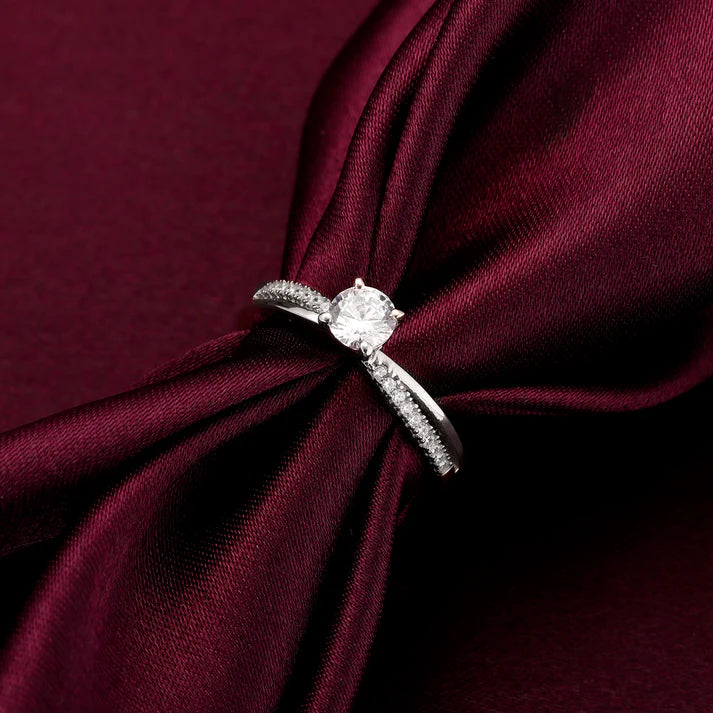 Silver Zircon Layered Ring – Layers of Sparkle, Crafted in Silver