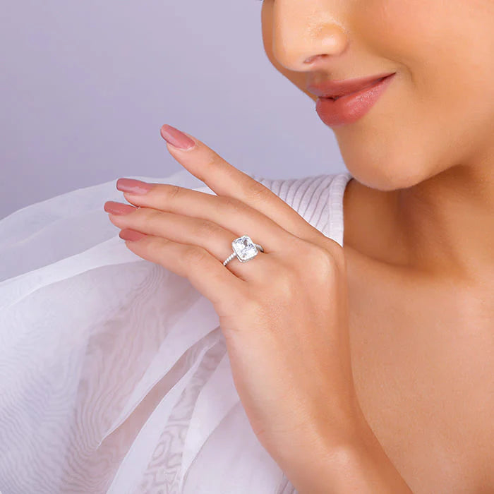 Silver Zircon Soul of Love Ring – Where Hearts Meet in Sparkling Harmony