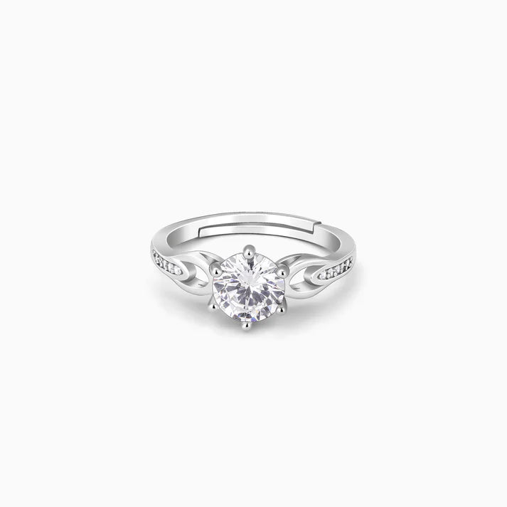 Silver Zircon Sparkling Loop Ring – Where Elegance Comes Full Circle