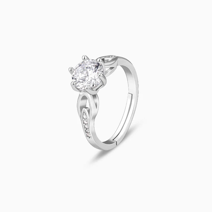 Silver Zircon Sparkling Loop Ring – Where Elegance Comes Full Circle