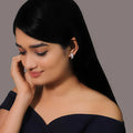 Silver Zircon Sparkling Stud Earrings – Timeless Radiance in Pure 925 Silver