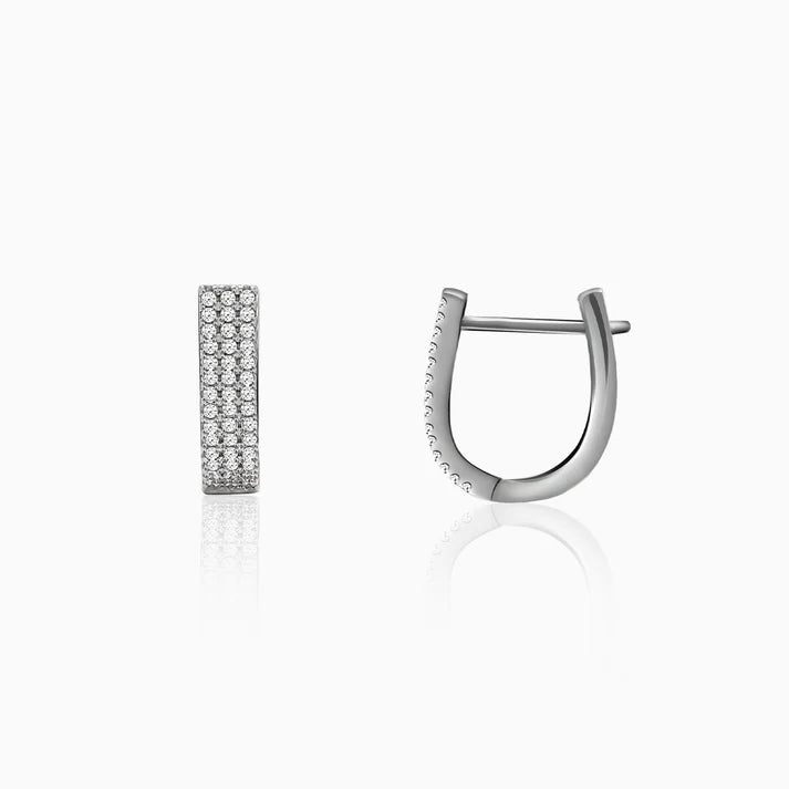 Silver Zircon Sparkling Stud Earrings – Timeless Radiance in Pure 925 Silver