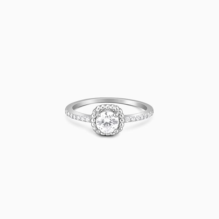 Silver Zircon Stardust Ring – A Universe of Sparkle at Your Fingertips