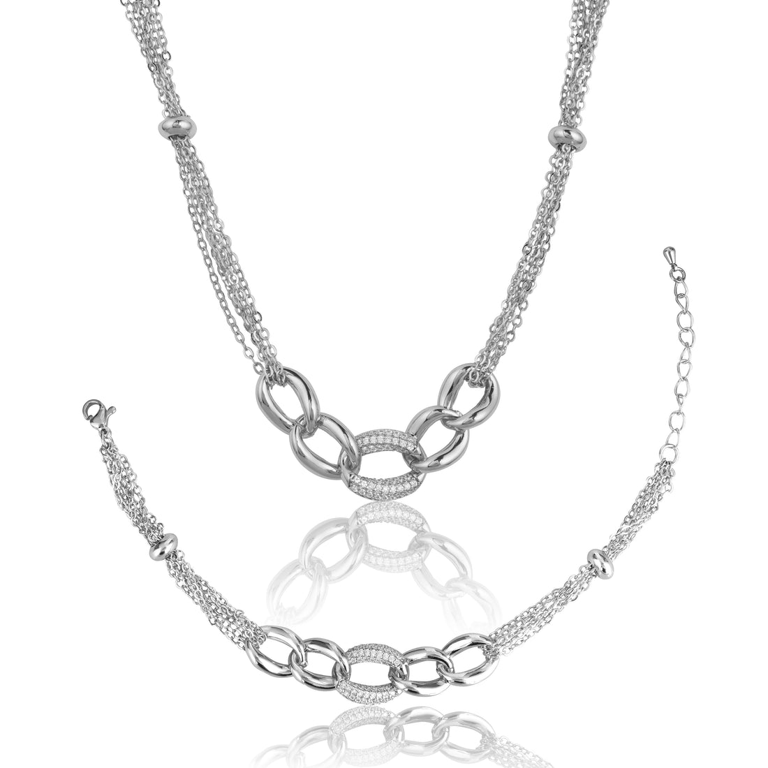 Silverpolish Necklace and Bracelet Combo Jewelry – Timeless Elegance in Perfect Harmony