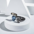 Silverpolished Multi Shape Stone Freesize Ring – A Captivating Fusion of Style and Sophistication