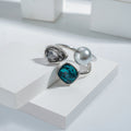 Silverpolished Multi Shape Stone Freesize Ring – A Captivating Fusion of Style and Sophistication