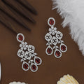 Silver Diamond Choker Set with Red Stone – A Captivating Fusion of Classic Elegance and Bold Beauty